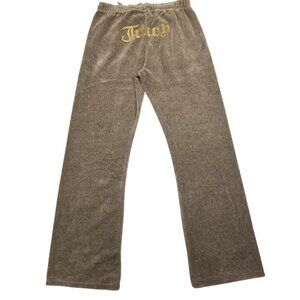 VINTAGE Juicy Couture Velour Grey Trackpants Sweats XXLarge Y2K Bum/Butt Logo